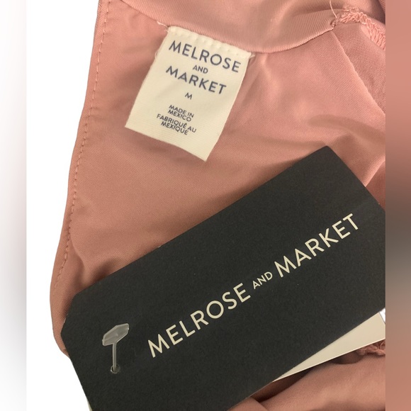 Melrose and Market Pink Mock Neck Open Back Long Sleeve Top - Women size medium - Picture 6 of 8